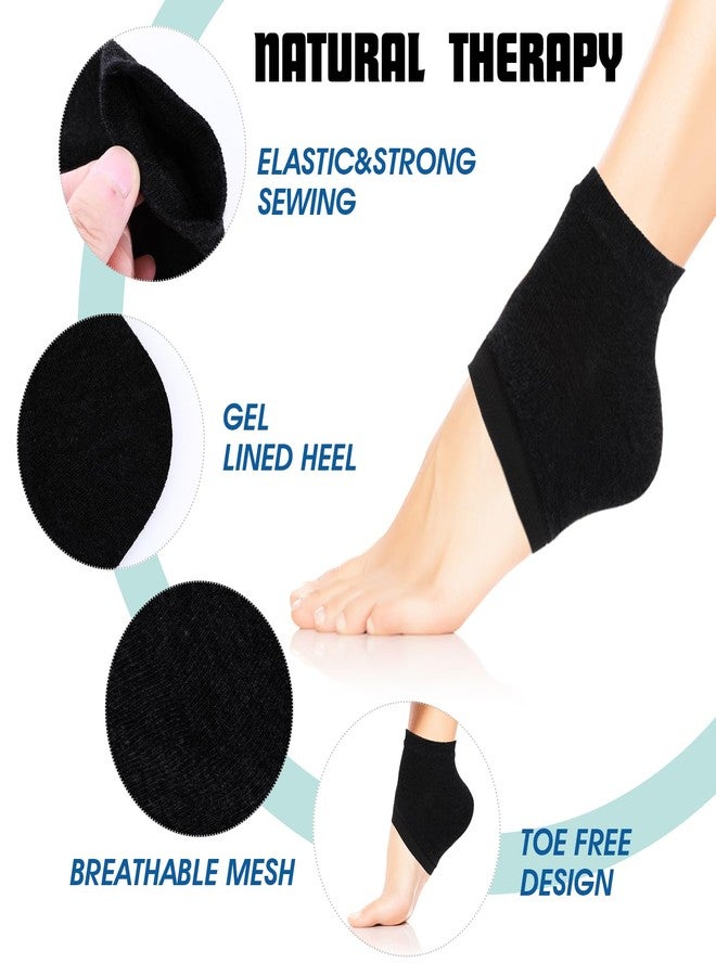 Sibba 3 Pairs Moisturizing Heel Socks Ventilate Gel Heel Open Toe Socks Soft Silicone Socks for Dry Hard Cracked Skin Breathable Reusable SPA Foot Protector Day Night Care Skin - Image 4